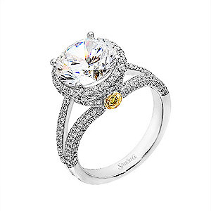 Simon G round split shank w: yelow detail