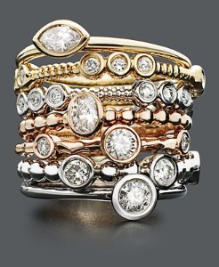 mixed media and diamond stack