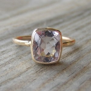 Morganite, bezel set