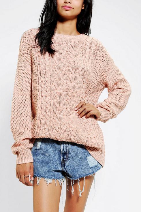 Oversized cable knit sweater