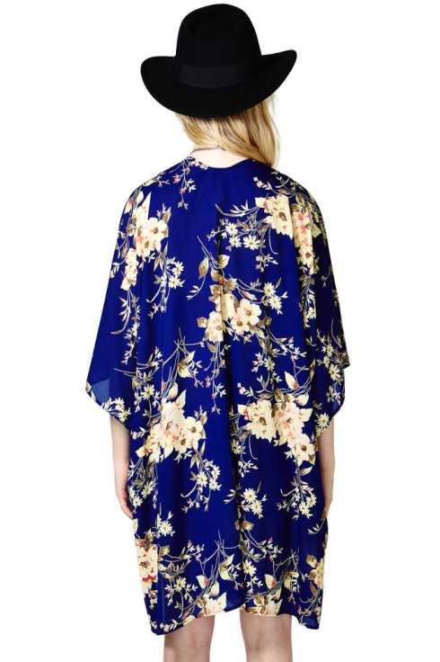 navy floral kimono